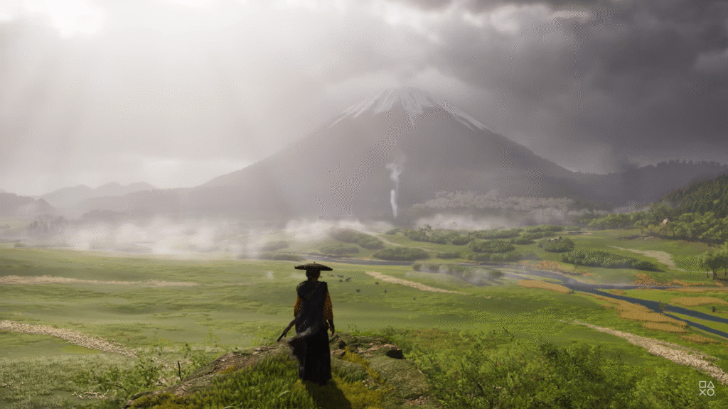 Paisagem de Ghost of Yotei