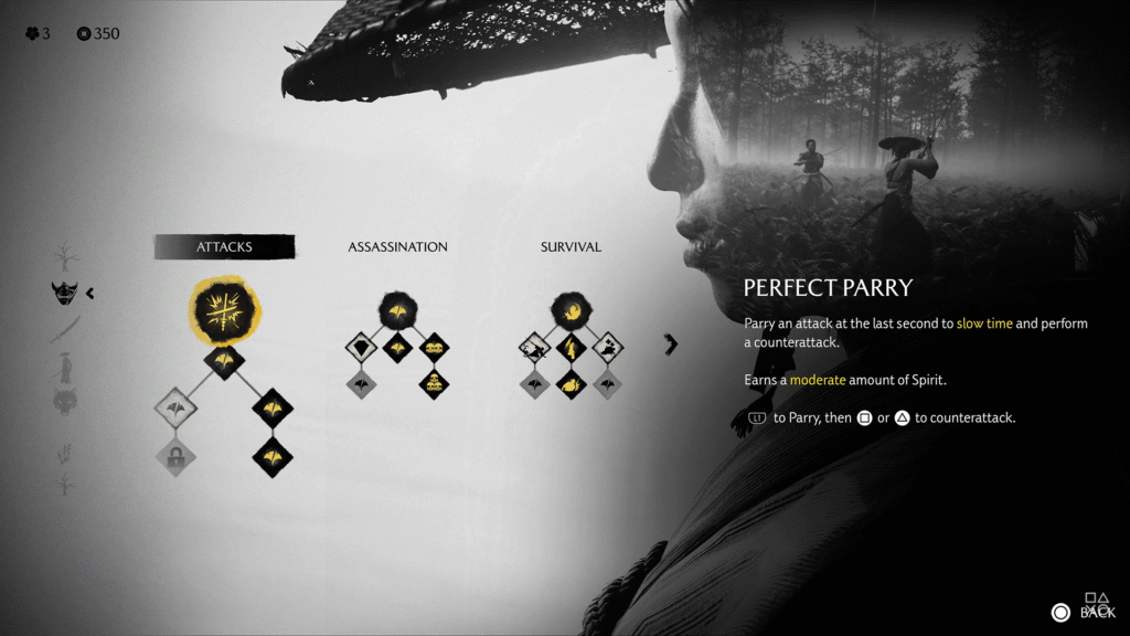 Árvore de habilidades de Ghost of Yotei