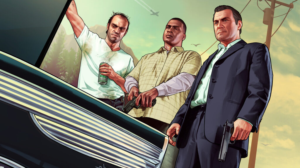 Imagem com os personagens de GTA 5